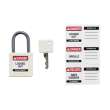 Compact Key Retaining Padlocks Nylon 1 in Aluminum Shackle KA White 6PK
