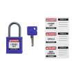 Compact Key Retaining Padlocks Nylon 1 in Aluminum Shackle KA Purple 6PK