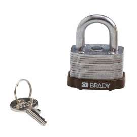 Standard Key Retaining Lockout Steel Padlocks 0.75 in Steel Shackle KD Brown