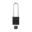 Standard Key Retaining Lockout Aluminum Padlock 3 in Steel Shackle KD Black