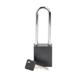 Standard Key Retaining Lockout Aluminum Padlock 3 in Steel Shackle KD Black