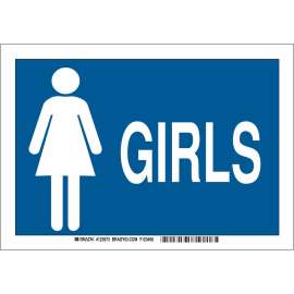 Girls Sign, 7" H x 10" W x 0.035" D, Aluminum