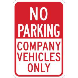 NO PARKING Company Vehicles Only Sign, 18" H x 12" W x 0.06" D, Polystyrene