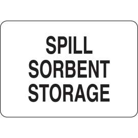 Spill Sorbent Storage Sign, 7" H x 10" W x 0.06" D, Polystyrene