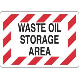 Waste Oil Storage Area Sign, 10" H x 14" W x 0.006" D, Polyester