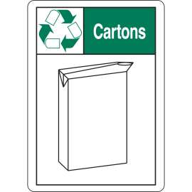 Cartons Sign, 10" H x 7" W x 0.035" D, Aluminum