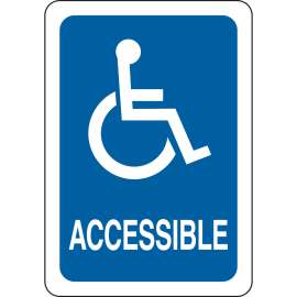Accessible Sign, 10" H x 7" W x 0.035" D, Aluminum