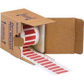 PermaSleeve HX Heat Shrink Double Sided Wire Marking Sleeves, 0.5" Dia x 2" W, Red, Roll of 250