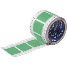 PermaSleeve Heat Shrink Wire and Cable Labels 1-1/2" Dia for 3" Core Printers - 1" Green Double-Sided