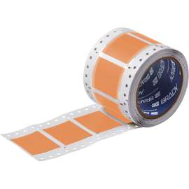 PermaSleeve Heat Shrink Wire and Cable Labels 1-1/2" Dia for 3" Core Printers - 1" Orange Double-Sided