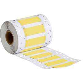 PermaSleeve Heat Shrink Wire and Cable Labels 3/8" Dia for 1" Small Core Printers - 1" Yellow