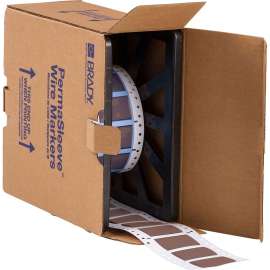 PermaSleeve Heat Shrink Wire and Cable Labels 3/4" Dia for 3" Core Printers - 1" Brown Double-Sided