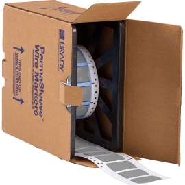 PermaSleeve Heat Shrink Wire and Cable Labels 3/4" Dia for 3" Core Printers - 2" Gray Double-Sided