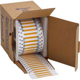 PermaSleeve Heat Shrink Wire and Cable Labels 3/32" Dia for 3" Core Printers - 0.75" Orange Single-Sided