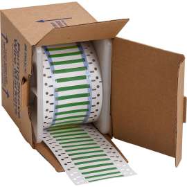 PermaSleeve Heat Shrink Wire and Cable Labels 3/32" Dia for 3" Core Printers - 2" Green Single-Sided