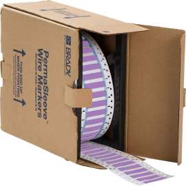PermaSleeve Heat Shrink Wire and Cable Labels 1/2" Dia for 3" Core Printers - 1.5" Violet Single-Sided