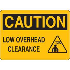 Low Overhead Clearance Sign, 10" H x 14" W x 0.006" D, Polyester