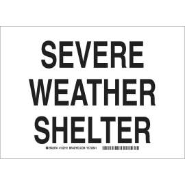 Severe Weather Shelter Sign, 10" H x 14" W x 0.006" D