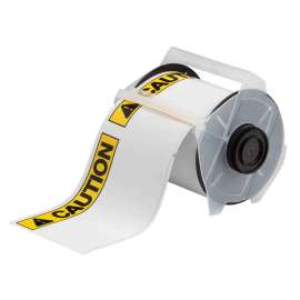 GlobalMark ToughWash Labels 4 in H x 6.25 in W Black, Yellow on WT 100/RL