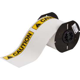 B30 Series ToughWash Labels with Header 4in H x 6.25in W BK, YL on WT 100/RL