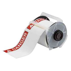 GlobalMark ToughWash Labels 4 in H x 6.25 in W Red on WT 100/RL