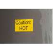 GlobalMark ToughWash Labels 4 in H x 6.25 in W Black, Yellow on WT 100/RL