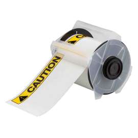 GlobalMark ToughWash Labels 4 in H x 6.25 in W Black, Yellow on WT 100/RL