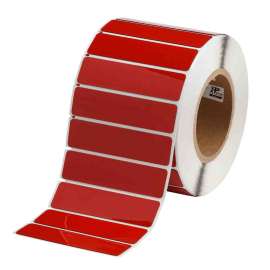 Raised Panel Polyester Rectangular Labels 0.75 in H x 3 in W Red 500/RL