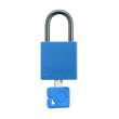 Compact Key Retaining Lockout Aluminum Padlock 1 in Aluminum Shackle KD Blue