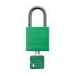 Compact Key Retaining Lockout Aluminum Padlock 1 in Aluminum Shackle KD Green