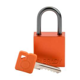 Compact Key Retaining Lockout Aluminum Padlock 1 in Aluminum Shackle KD Orange