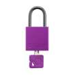 Compact Key Retain Lockout Aluminum Padlock 1in Aluminum Shackle KA Purple 6PK