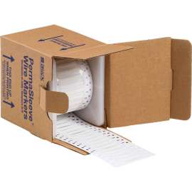 Double Sided PermaSleeve Polyolefin Fluid Resistant Wire Marking Sleeves, 0.125" Dia x 1", Roll of 1000, White