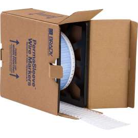 Double Sided PermaSleeve Polyolefin Fluid Resistant Wire Marking Sleeves, 0.187" Dia x 1", Roll of 5000, White