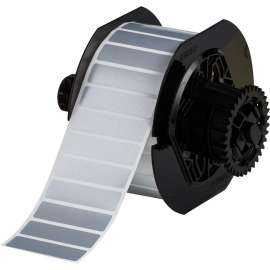 B33 Series Metallized Polyester Permanent Labels 0.5in H x 2in W LGT GR 2500/RL