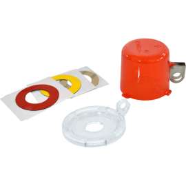 Red Push Button Lockout, Small Base + Short Cover, Button 16 mm