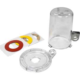 Clear Push Button Lockout, Small Base + Tall Cover, Button 16 mm