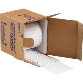 BradyPrinter Series Low Smoke Zero Halogen PermaSleeve Heat Shrink Tubing, Roll of 500 Each, White, 0.187"