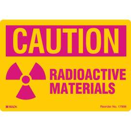 RADIOACTIVE MATERIALS, 3.5" H x 5" W, Pink on Yellow, Pack of 10 Labels