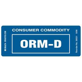 CONSUMER COMMODITY ORM-D, White on Blue, 1.5" H x 3.875" W, Paper, Pack of 100 Labels