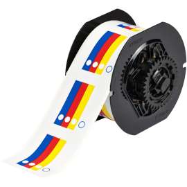All Weather Permanent Adhesive Vinyl Labels Pre-printed Right-To-Know Color Bar for B30 Printers - 2.25" x 2.25"