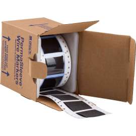 PermaSleeve Heat Shrink Wire and Cable Labels 1-1/2" Dia for 3" Core Printers - 2" Black Single-Sided