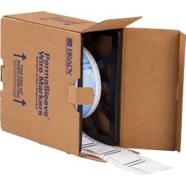 PermaSleeve Heat Shrink Wire and Cable Labels 1-1/2" Dia for 3" Core Printers - 2" White Double-Sided