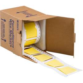 PermaSleeve Heat Shrink Wire and Cable Labels 1-1/2" Dia for 3" Core Printers - 2" Yellow Double-Sided