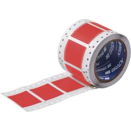 PermaSleeve Heat Shrink Wire and Cable Labels 1-1/2" Dia for 3" Core Printers - 2" Red Double-Sided