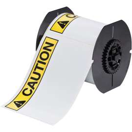 All Weather Permanent Adhesive Vinyl Labels ANSI CAUTION Header for B30 Printers - 4" x 6"