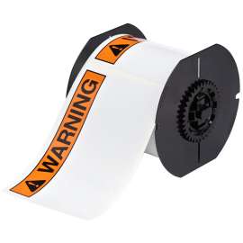 All Weather Permanent Adhesive Vinyl Labels ANSI WARNING Header for B30 Printers - 4" x 6"