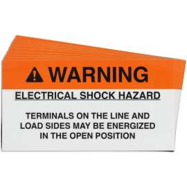 Pre-Printed SOLAR OPEN POSITION Warning Labels, 2"x3.75" Vinyl, 25Pk