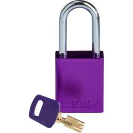 Standard SafeKey Anodized Aluminum Padlock 1.5 in Steel Shackle KD Purple