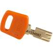 Compact SafeKey Key Retaining Nylon Padlock 1.5in Aluminum Shackle KD Orange 6PK